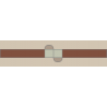 Cream/Red Stripe Border With Glass Panel 60x250mm