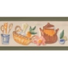 Fruit Decor Border Tile Green Edge 200x100mm