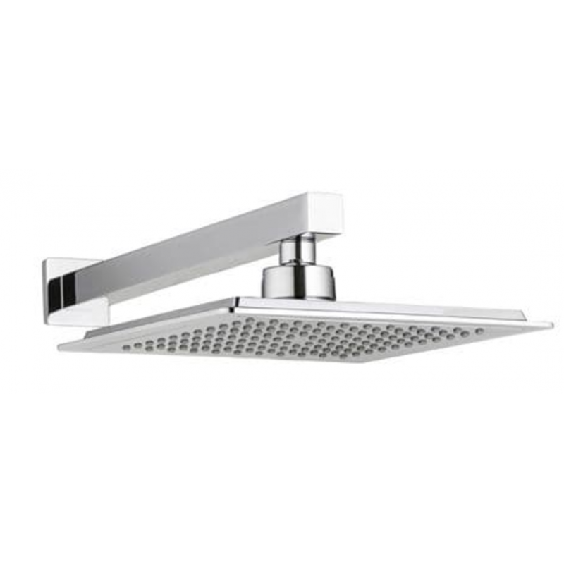 Chrome Square Shower Head & Wall Mounted Arm (225mm/325mm) Laporsa