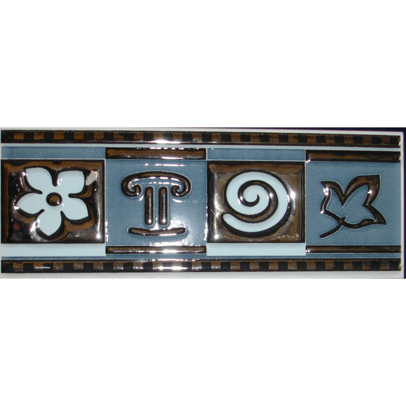 PLAZA WALL TILE BORDER 5158 AZUL 7.3X20CM