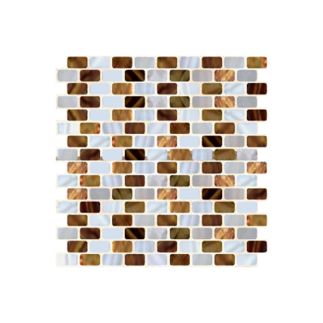 Cream & Brown Mixed Shell Mosaic Rectangular 