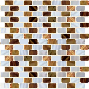 (OHSH-03R) Cream & Brown Mixed Shell Mosaic Rectangular 