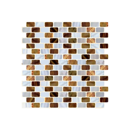 Cream & Brown Mixed Shell Mosaic Rectangular 