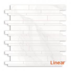 Carrara Polished Porcelain Mosaics Linear 30x30cm