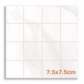 Carrara Polished Porcelain Mosaic 7.5x7.5cm Carrara Polished Porcelain