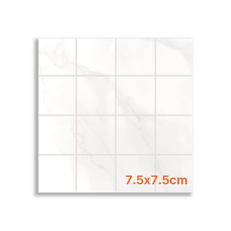 Carrara Polished Porcelain Mosaic 7.5x7.5cm