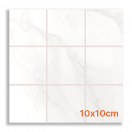 Cararra Polished Porcelain Mosaic 10X10cm