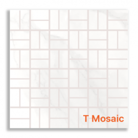 Carrara Polished Porcelain Mosaic T 30x30cm