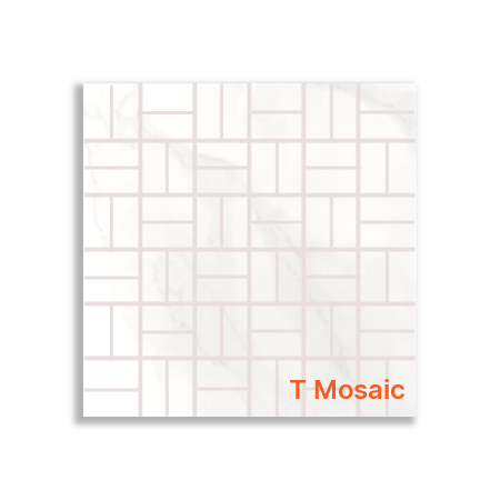 Carrara Polished Porcelain Mosaic T 30x30cm