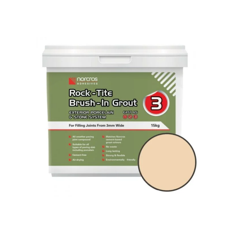 Norcros Rock-Tite Brush-In Grout - Blanched Almond 15kg