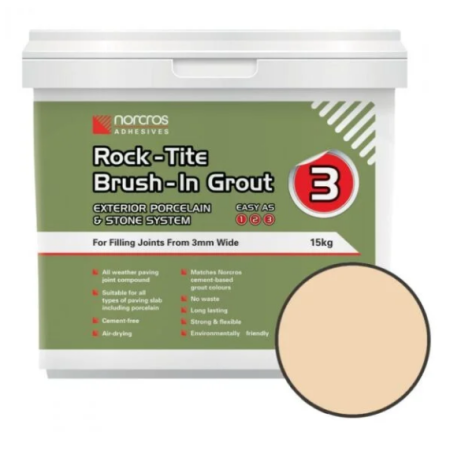 Norcros Rock-Tite Brush-In Grout - Blanched Almond 15kg
