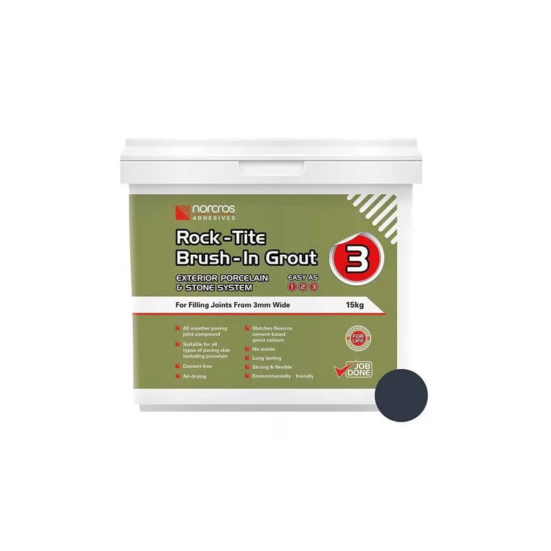 Norcros Rock-Tite Brush-In Grout - Tropical Ebony 15kg