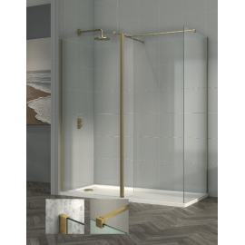 TI8 Wetroom Panel 900x1950mm Brushed Brass TI8 Wetroom Panel 900x1500mm Brushed Brass