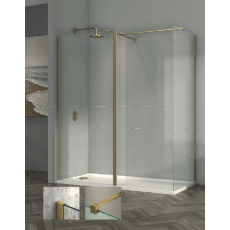 TI8 Wetroom Panel 900x1500mm Brushed Brass