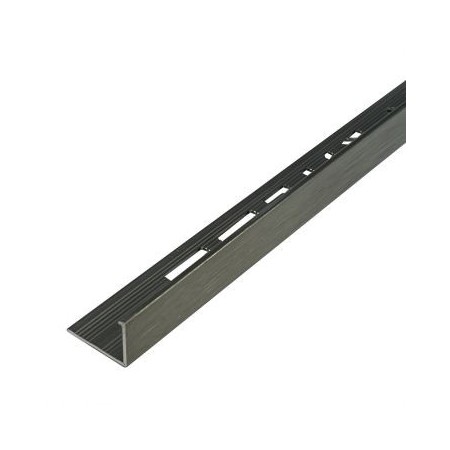 10mm L Shape Brushed Platimum Aluminium