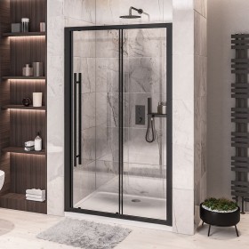 Vantage 2000 Easy Clean 2000mm x 1650mm Slider Shower Door - Matt Black Vantage 2000 Easy Clean 2000mm x 1650mm Slider Shower Door - Matt Black