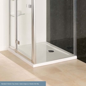 Volente Plan B ABS 1650mm x 800mm Rectangular Stone Resin Shower Tray - White Volente Plan B ABS 1650mm x 800mm Rectangular Stone Resin Shower Tray - White