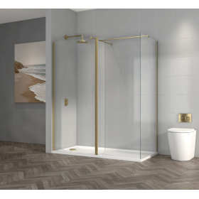 TI8 Wetroom Panel – 1200x1950mm Brushed Brass Profile Kit TI8 Wetroom Panel – 1200x1950mm Brushed Brass Profile Kit