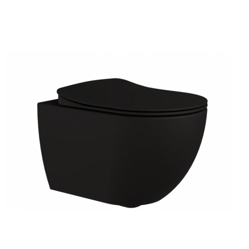 Creavit Free Wall Hung WC Matte Black + Soft close Seat Matt black