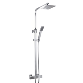 Plumb Essentials Thermostatic Shower Kit Square - CHROME