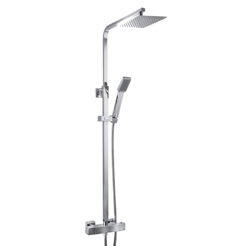 Plumb Essentials Thermostatic Shower Kit Square - CHROME
