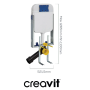 Creavit Concealed Cistern 3/6 Wall Hung WC Compatible with Metal Legs