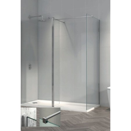 Astini TI8 Chrome 800x1950x8mm Wetroom Panel