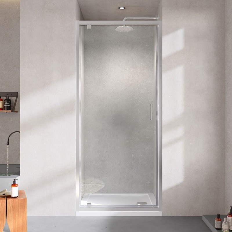 Astini Chrome Profiles Pivot Shower Door 800mm