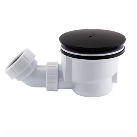 90MM HIGH FLOW SHOWER WASTE WITH ORCA BLACK COVER
