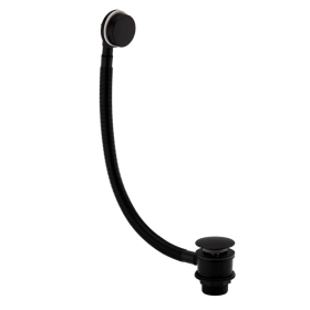 Orca Round Bath Waste and Overflow - Black