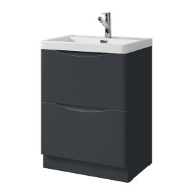 Naples Smile Floor Standing 600mm Vanity Unit and Basin - Shadow Grey Naples Smile Floor Standing 600mm Vanity Unit and Basin - Shadow Grey