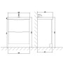 Naples Smile Floor Standing 600mm Vanity Unit and Basin - Shadow Grey