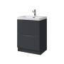 Naples Smile Floor Standing 600mm Vanity Unit and Basin - Shadow Grey