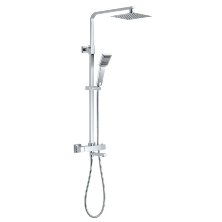 Chrome Square Thermostatic Overhead Shower & Handset with Bath Filler