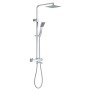 Chrome Square Thermostatic Overhead Shower & Handset with Bath Filler