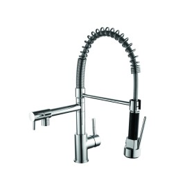 K-Vit Dual Spout Kitchen Mixer Tap with Pull Out Spray – Chrome