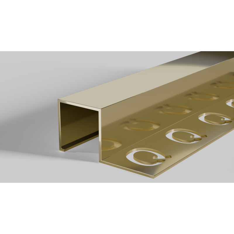 Metal Cubec Trim 2.5m - 10mm POLISHED BRASS
