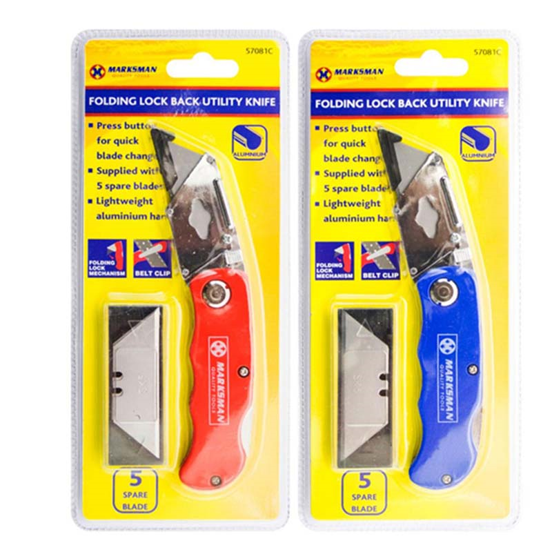 Marksman Folding Lock Back Knife with 5 Spare Blades