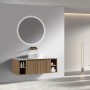 Flauto 1000mm Country Oak Wall Hung 2 Side Storage Vanity Unit