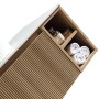 Flauto 1000mm Country Oak Wall Hung 2 Side Storage Vanity Unit