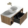 Flauto 1000mm Country Oak Wall Hung 2 Side Storage Vanity Unit