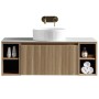 Flauto 1000mm Country Oak Wall Hung 2 Side Storage Vanity Unit