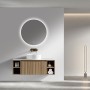 Flauto 1000mm Country Oak Wall Hung 2 Side Storage Vanity Unit