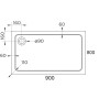 Hydro45 900 x 800mm White Rectangular Shower Tray