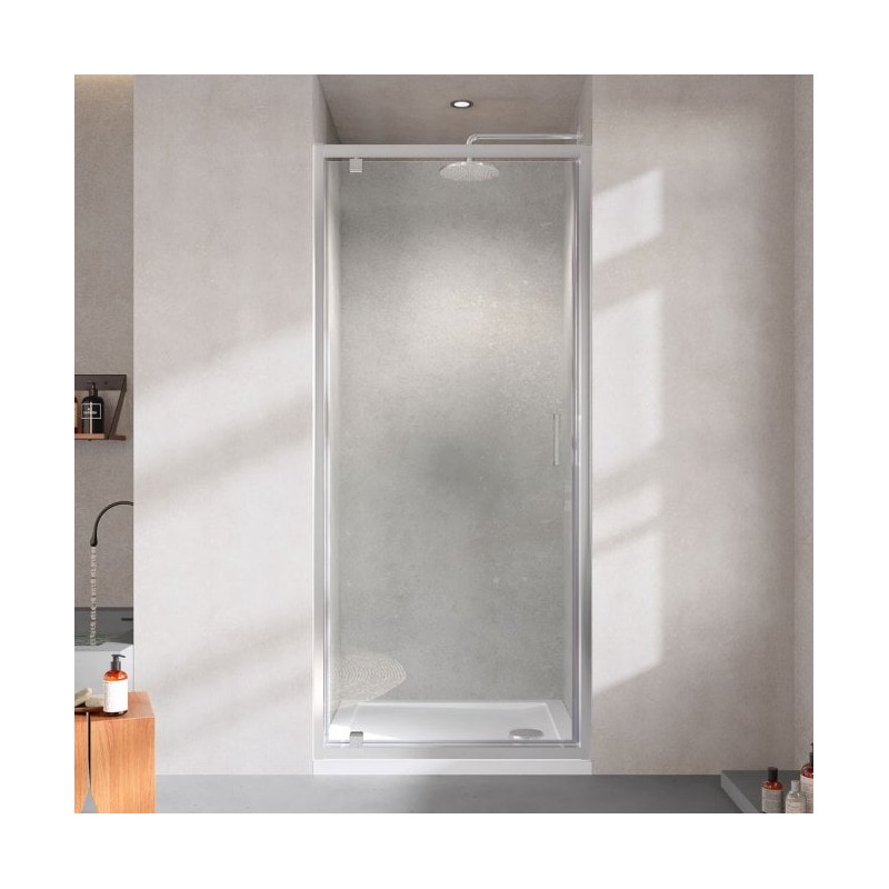 Chrome Profiles Pivot Shower Door 900mm