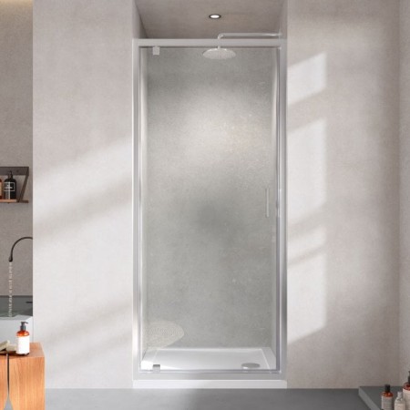 Chrome Profiles Pivot Shower Door 900mm