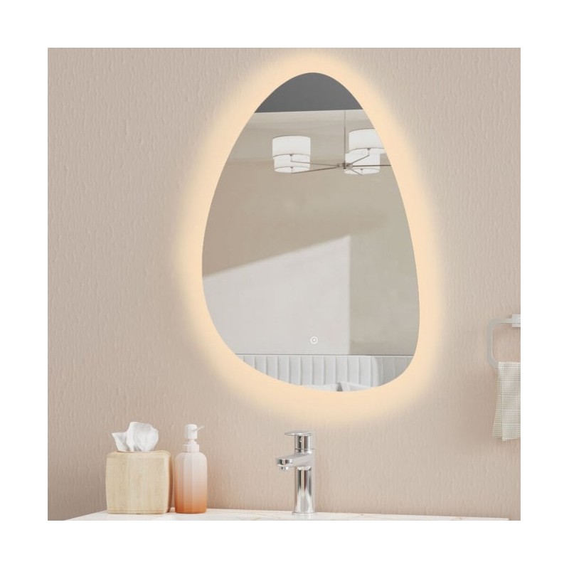 Sophie Brushed Bronze Pebble 500mm LED Touch Mirror
