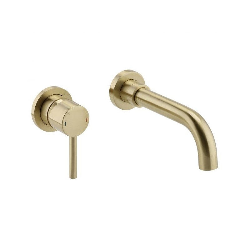 Ottone Wall Mounted Basin Mixer Brushed Brass