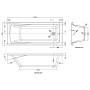 Arley Blanc 1700x700mm Single Ended Bath