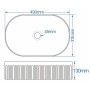 Flauto 490x315 Fluted Gloss White Oval Countertop Basin